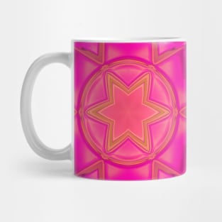 Mosaic Kaleidoscope Flower Pink and Yellow Mug